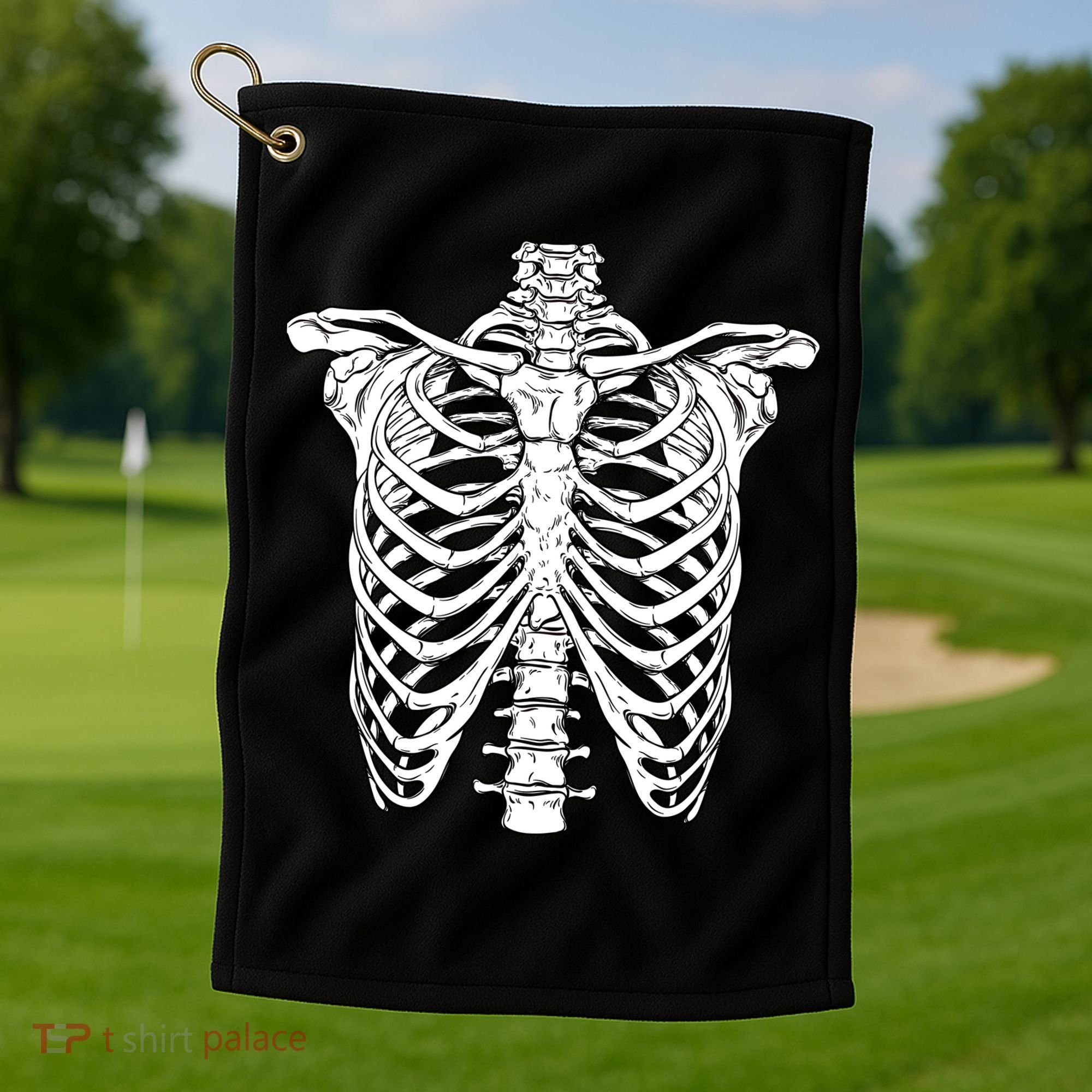 Skeleton Rib Cage Scary Halloween Costume Golf Towel
