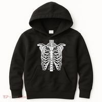 Skeleton Rib Cage Scary Halloween Costume Kids Hoodie thumb 0