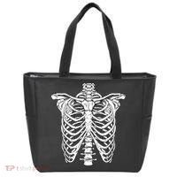 Skeleton Rib Cage Scary Halloween Costume Tote Bag thumb 0