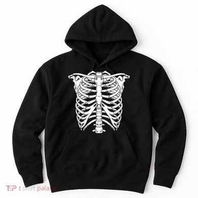 Skeleton Rib Cage Skull Chest Hoodie