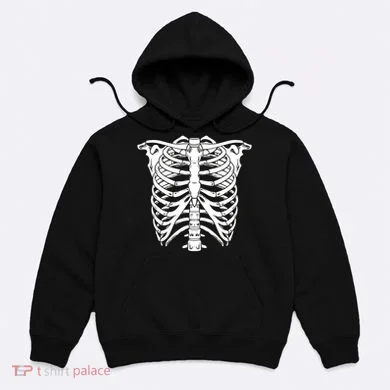 Skeleton Rib Cage Skull Chest Hoodie