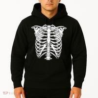 Skeleton Rib Cage Skull Chest Hoodie thumb 2