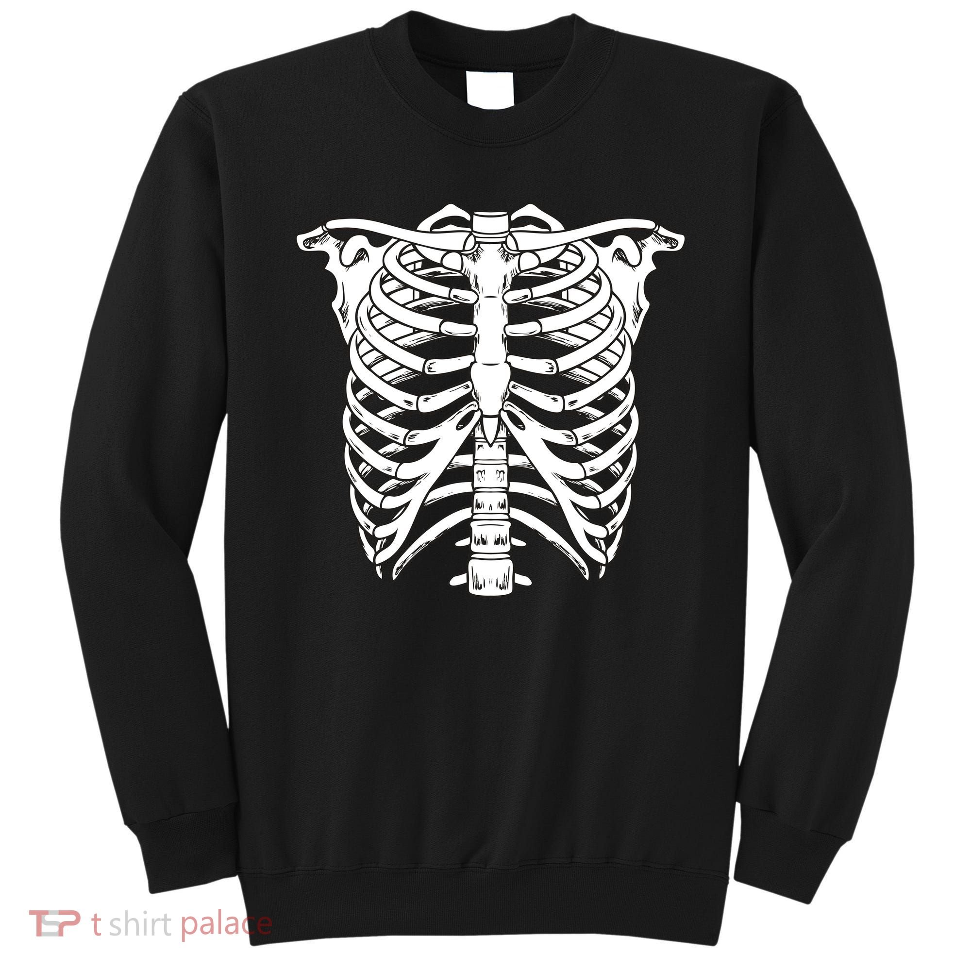 Skeleton Rib Cage Skull Chest Sweatshirt
