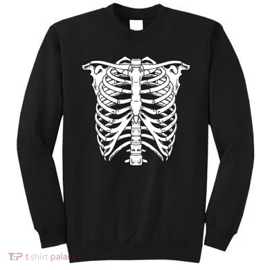 Skeleton Rib Cage Skull Chest Sweatshirt