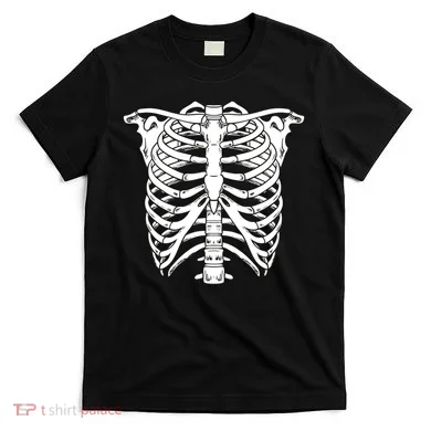 Skeleton Rib Cage Skull Chest T-Shirt