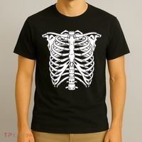 Skeleton Rib Cage Skull Chest T-Shirt thumb 3