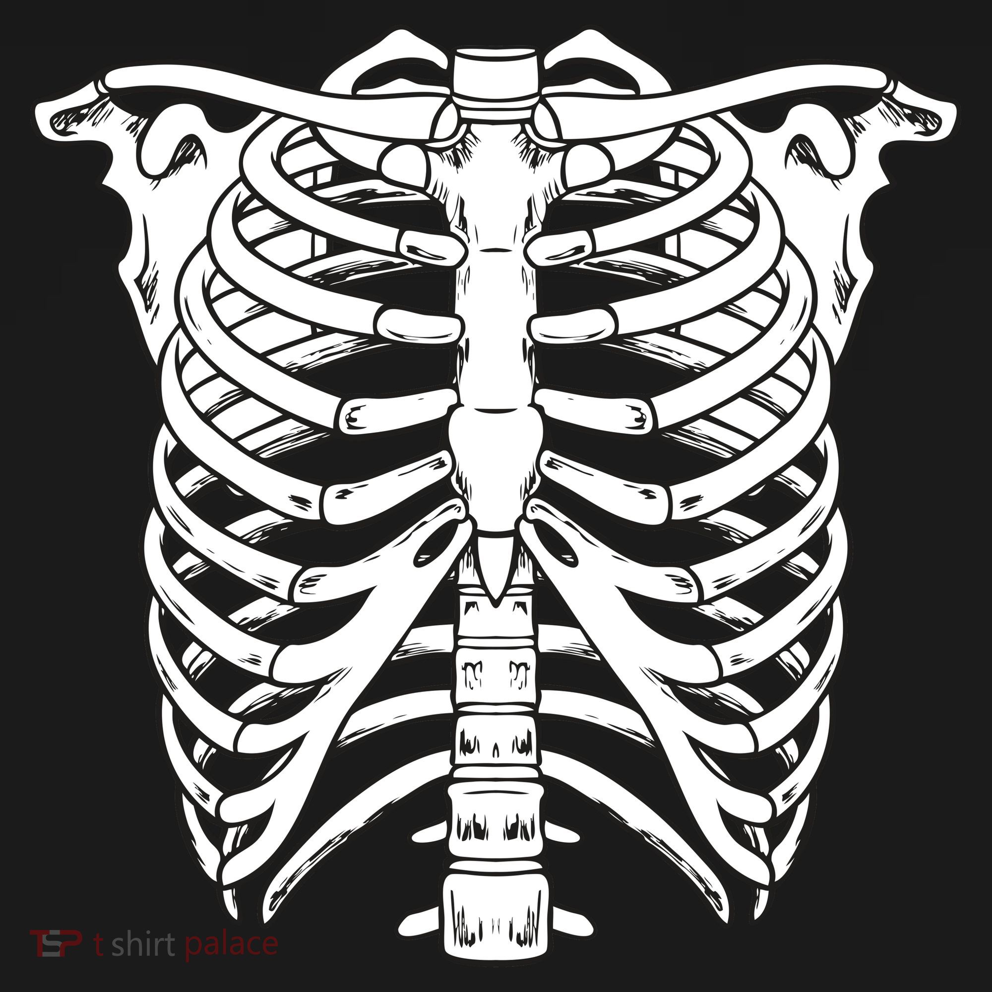 Skeleton Rib Cage Skull Chest Button