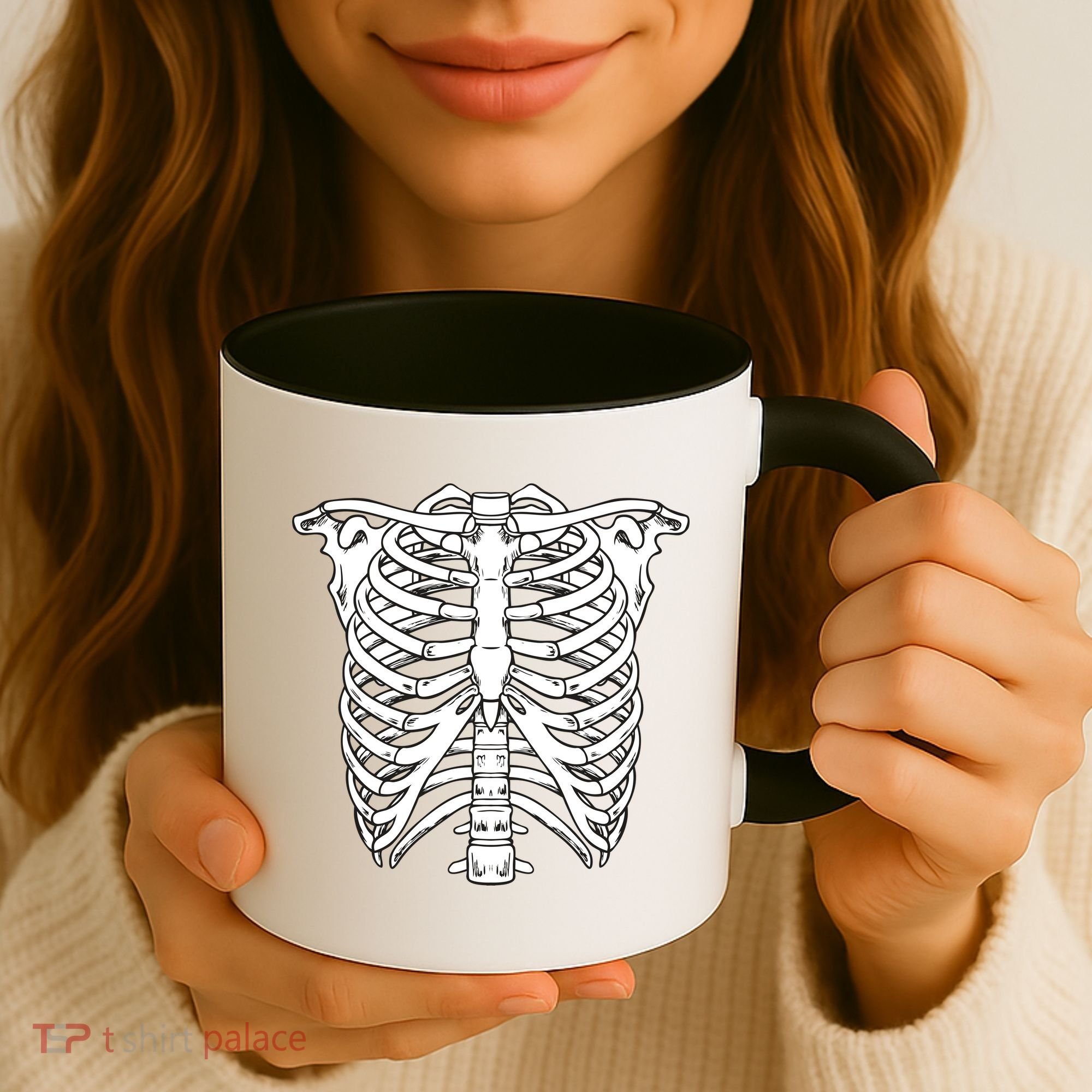 Skeleton Rib Cage Skull Chest Coffee Mug