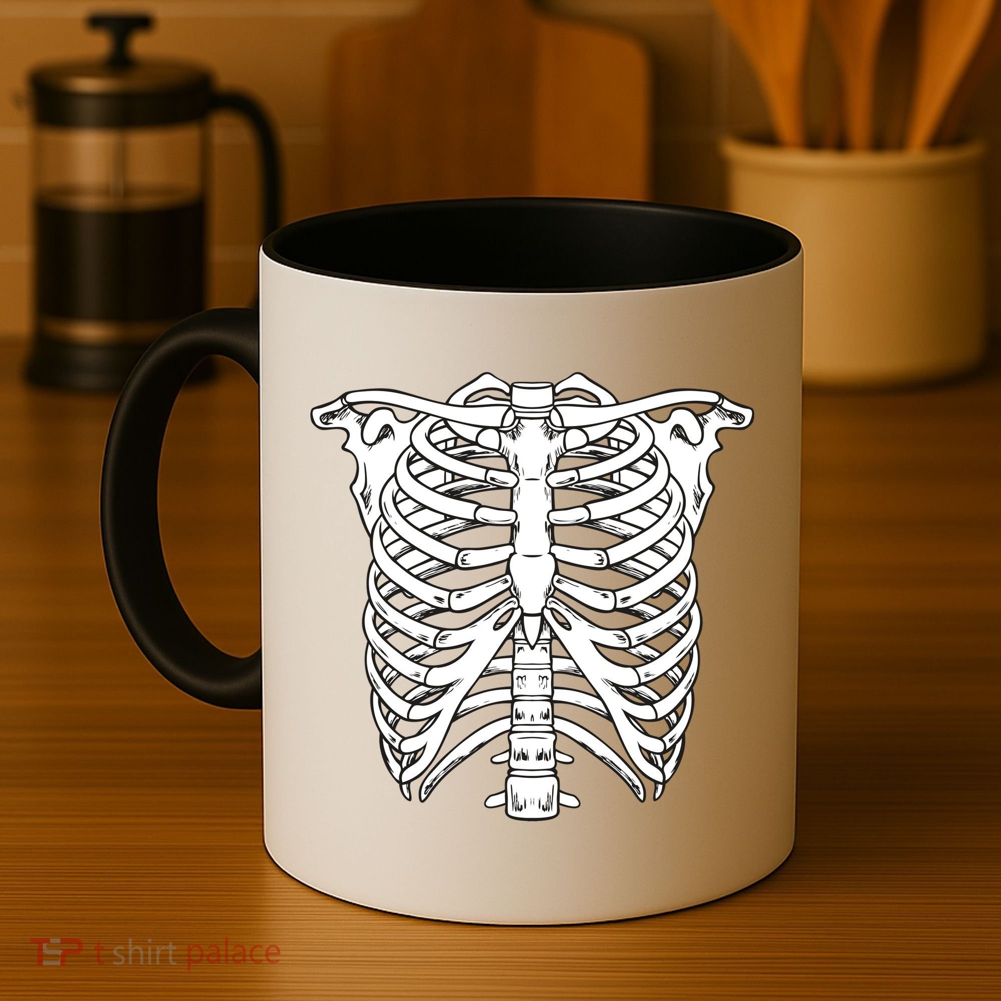 Skeleton Rib Cage Skull Chest Coffee Mug