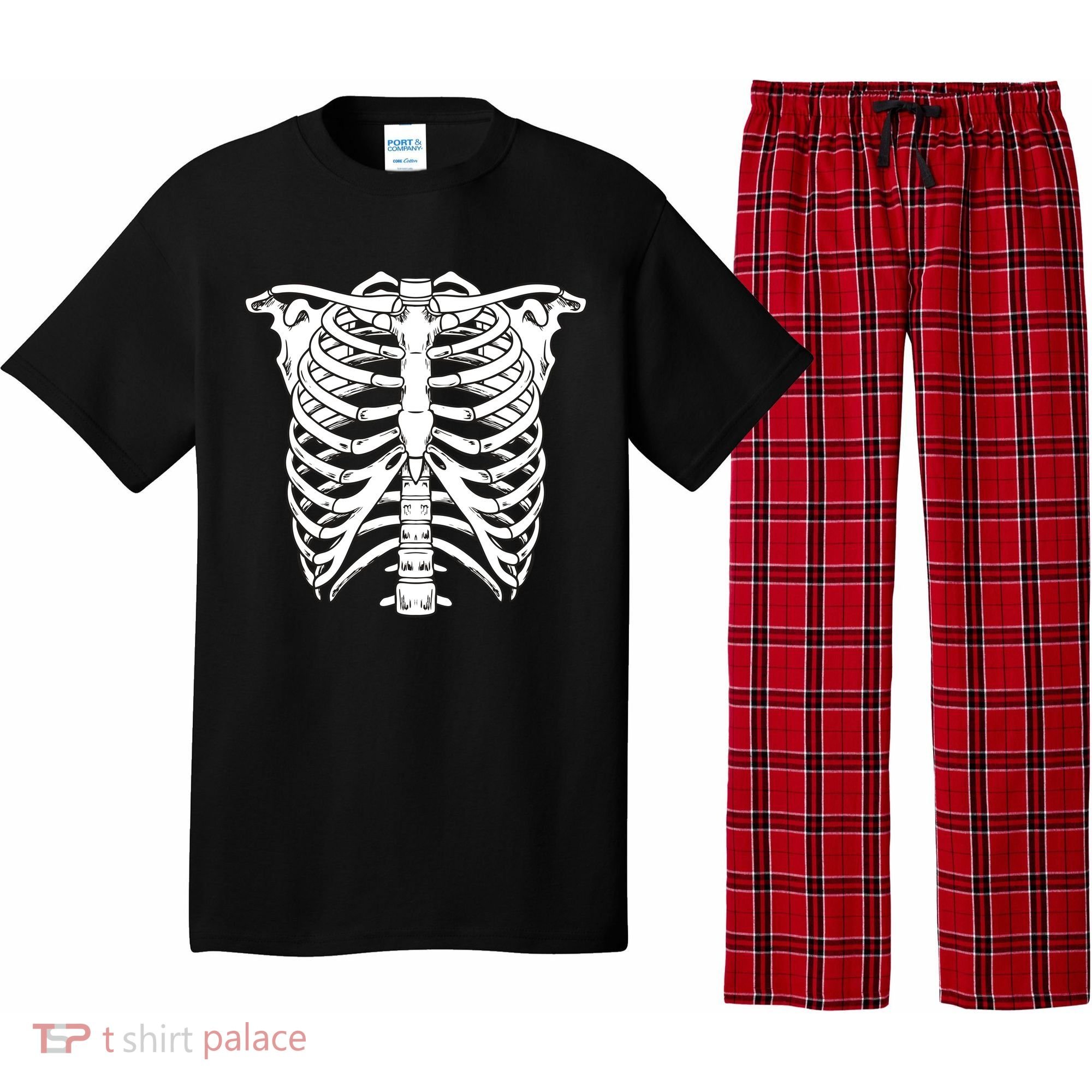 Skeleton Rib Cage Skull Chest Pajama Set