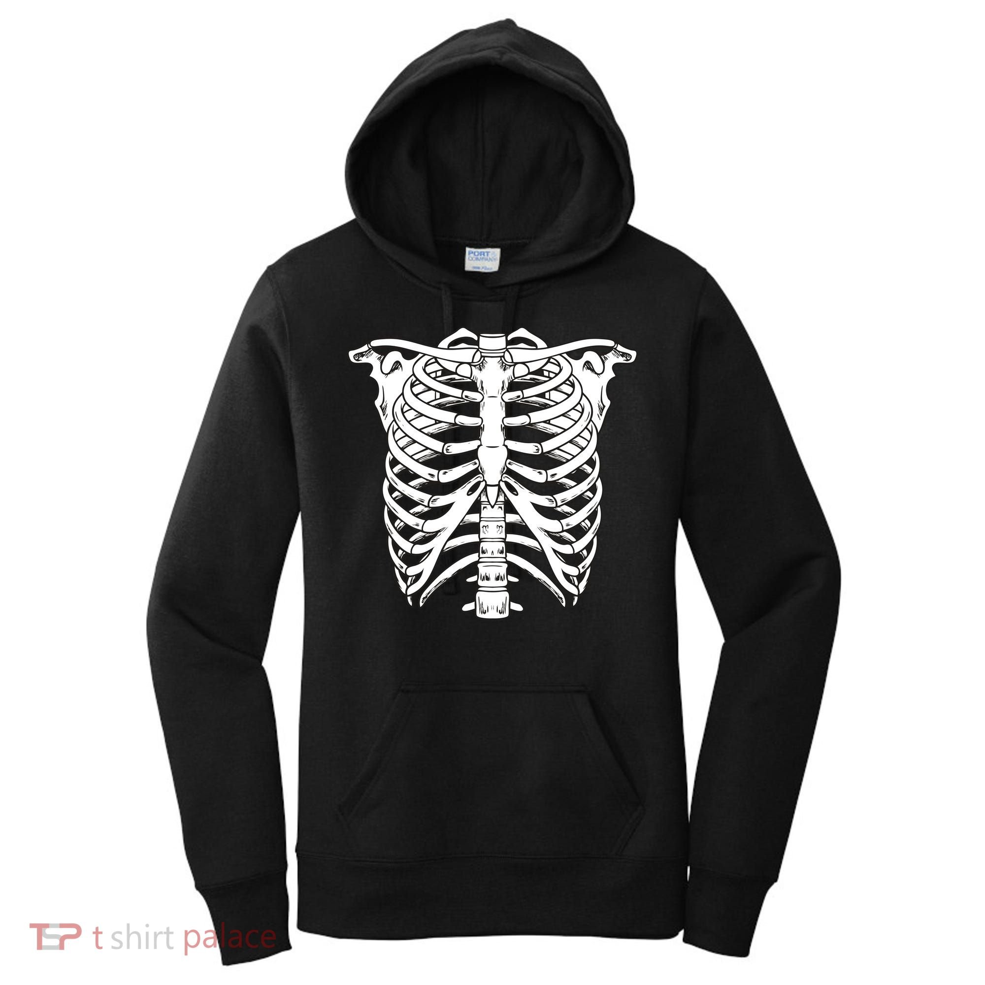 Skeleton Rib Cage Skull Chest Women's Hoodie