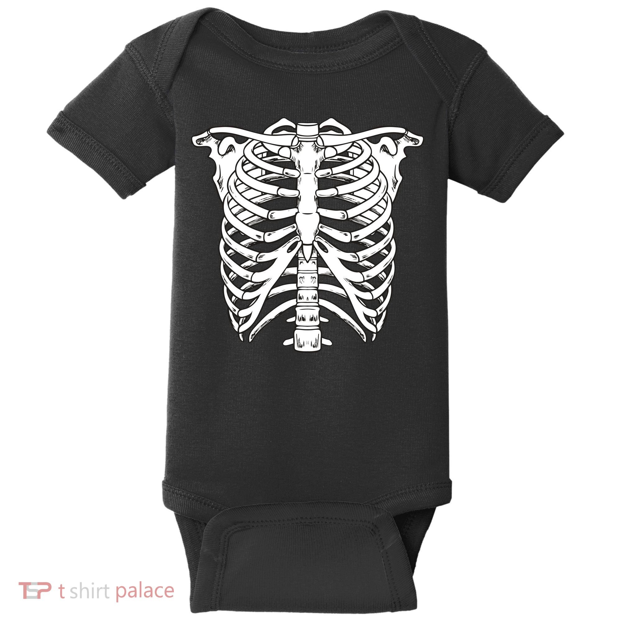 Skeleton Rib Cage Skull Chest Baby Bodysuit