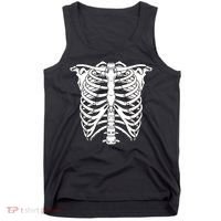 Skeleton Rib Cage Skull Chest Tank Top thumb 0