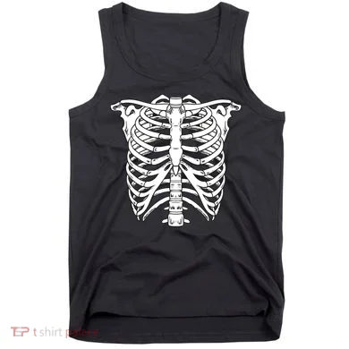 Skeleton Rib Cage Skull Chest Tank Top