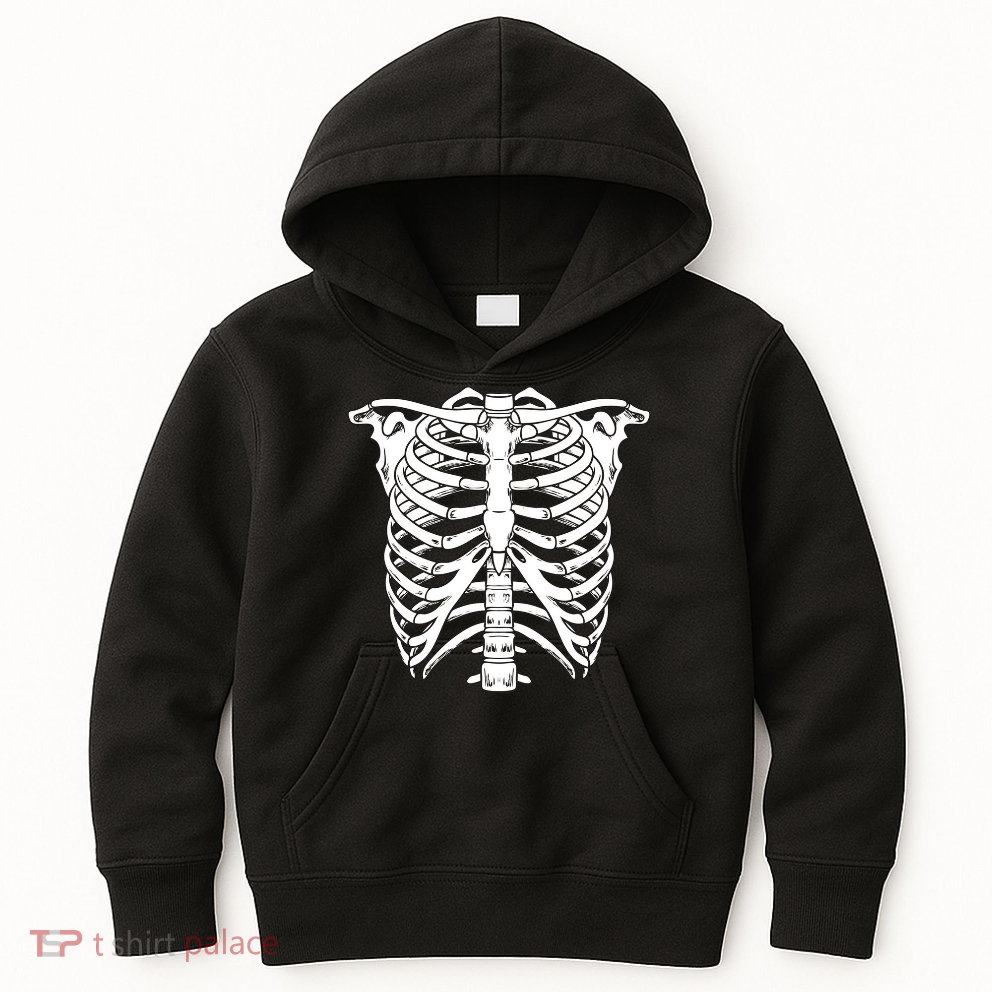 Skeleton Rib Cage Skull Chest Kids Hoodie