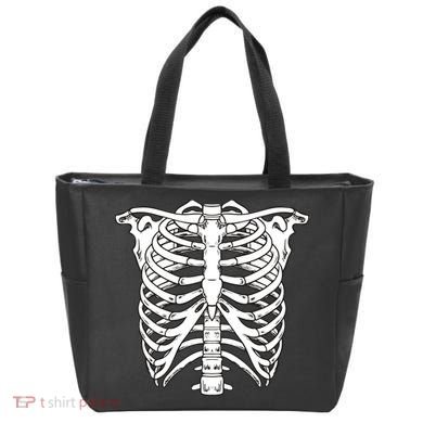 Skeleton Rib Cage Skull Chest Tote Bag