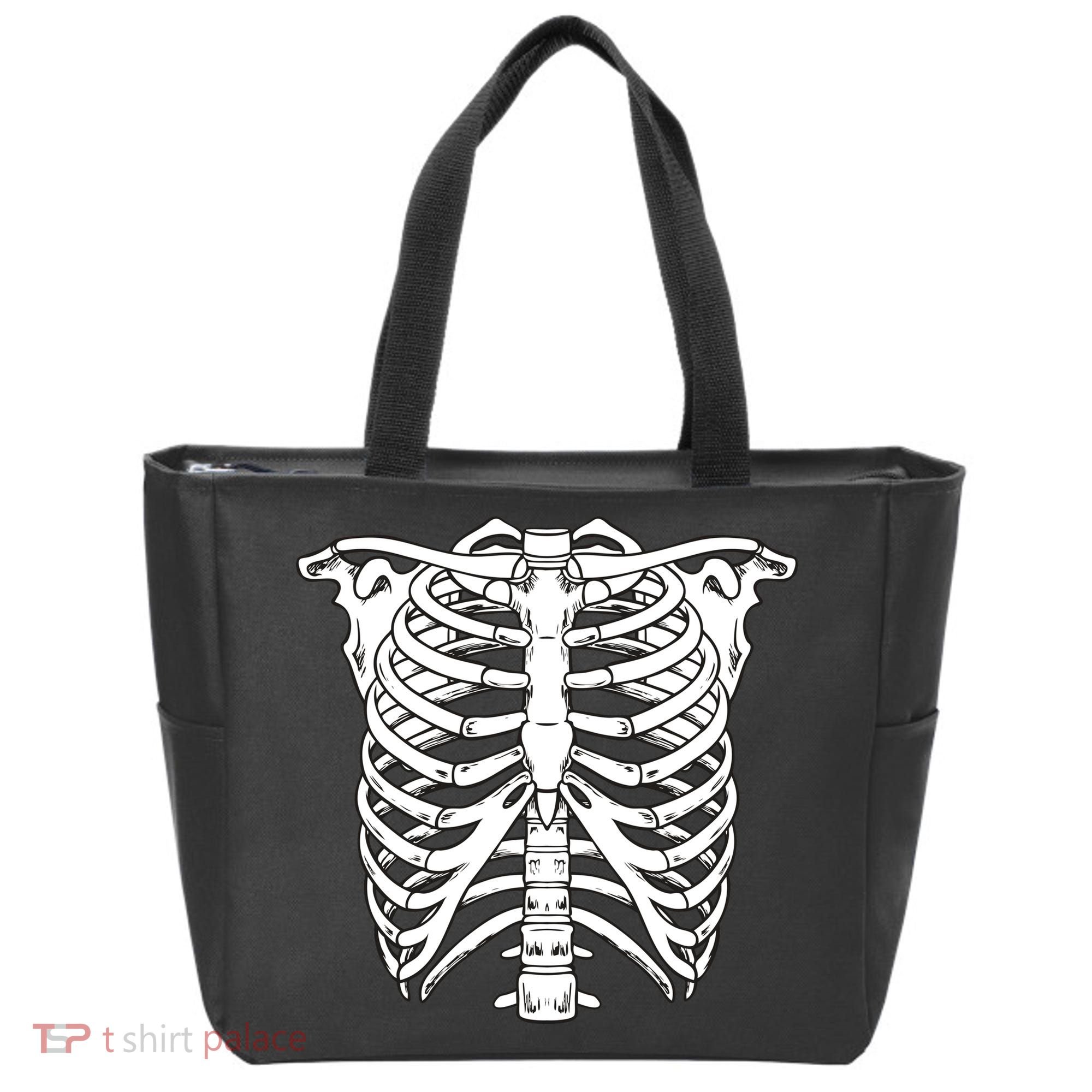 Skeleton Rib Cage Skull Chest Tote Bag