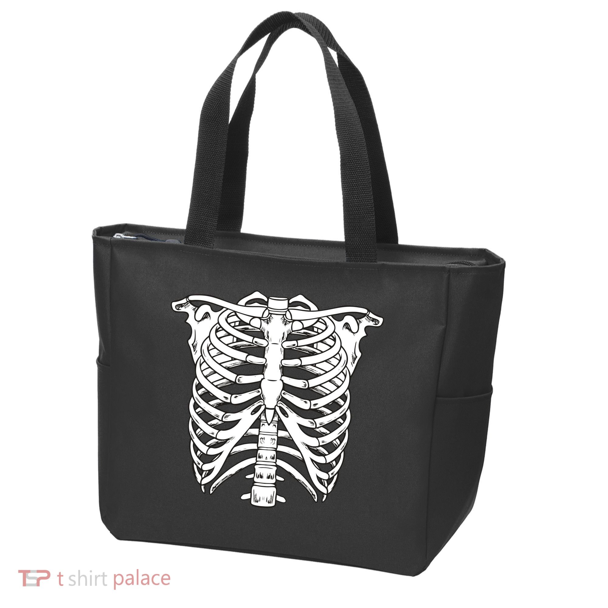 Skeleton Rib Cage Skull Chest Tote Bag