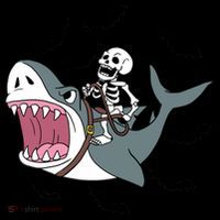 Skeleton Riding Shark Funny Halloween Coffee Mug thumb 5