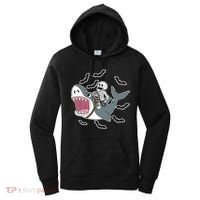 Skeleton Riding Shark Funny Halloween Women's Hoodie thumb 0