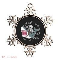 Skeleton Riding Shark Funny Halloween Ornament thumb 0