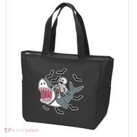 Skeleton Riding Shark Funny Halloween Tote Bag thumb 3