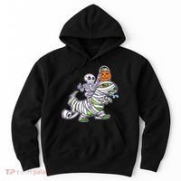 Skeleton Riding T-Rex Halloween Hoodie thumb 0