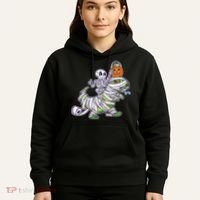 Skeleton Riding T-Rex Halloween Hoodie thumb 5