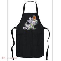 Skeleton Riding T-Rex Halloween Apron thumb 0