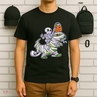 Skeleton Riding T-Rex Halloween T-Shirt thumb 6