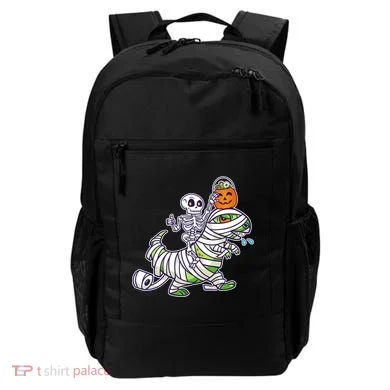 Skeleton Riding T-Rex Halloween Backpack