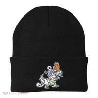 Skeleton Riding T-Rex Halloween Beanie thumb 0