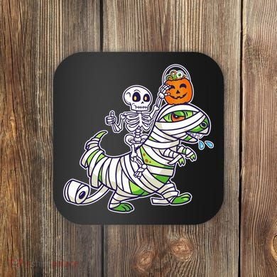Skeleton Riding T-Rex Halloween Coaster