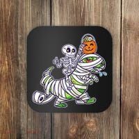 Skeleton Riding T-Rex Halloween Coaster thumb 0