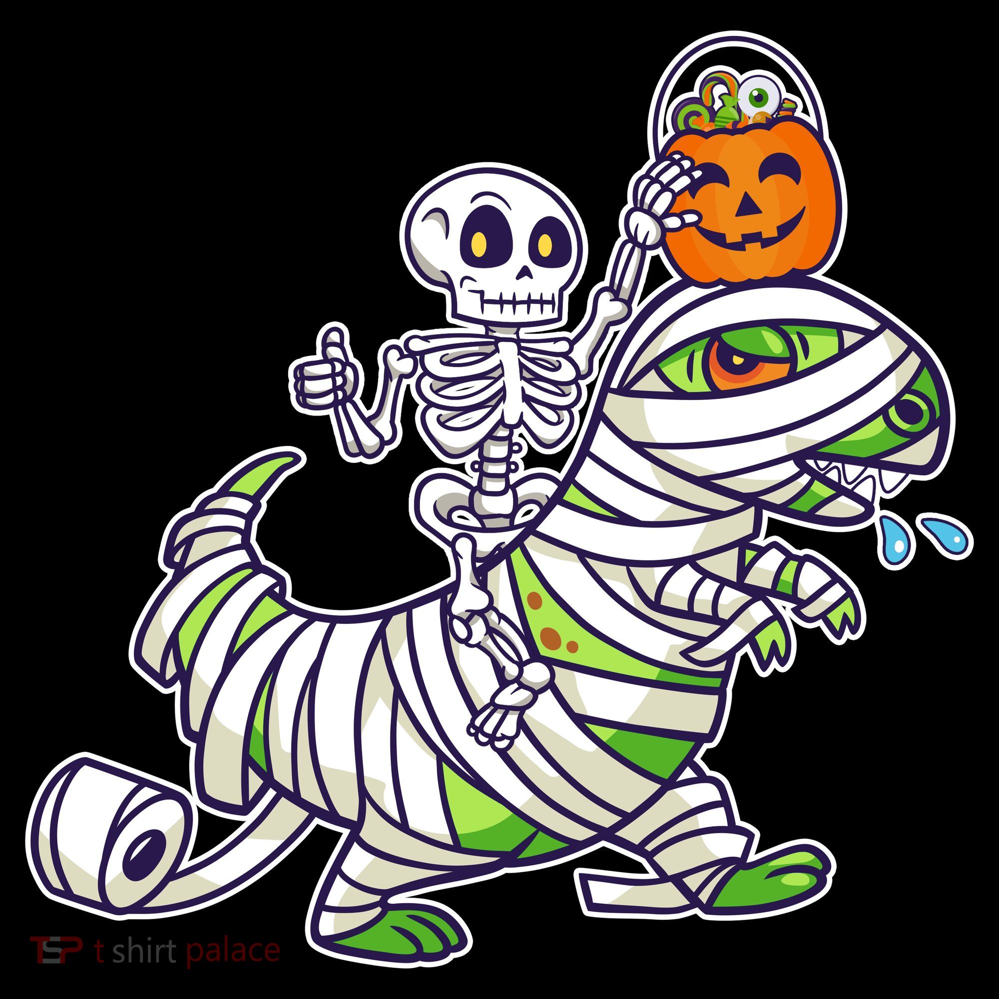 Skeleton Riding T-Rex Halloween Women's Hoodie