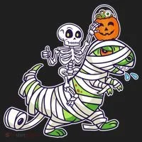 Skeleton Riding T-Rex Halloween Tumbler thumb 3