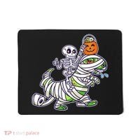 Skeleton Riding T-Rex Halloween Mousepad thumb 0