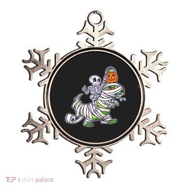Skeleton Riding T-Rex Halloween Ornament