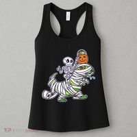 Skeleton Riding T-Rex Halloween Women's Tank Top thumb 3