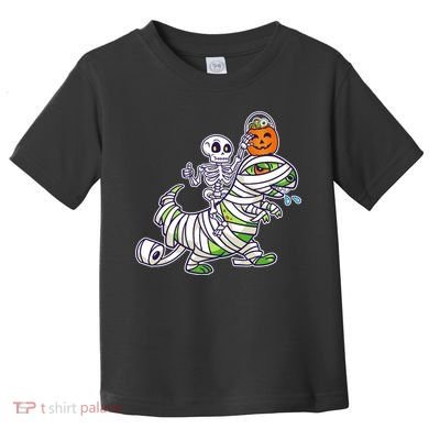 Skeleton Riding T-Rex Halloween Toddler T-Shirt