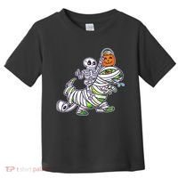 Skeleton Riding T-Rex Halloween Toddler T-Shirt thumb 0