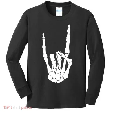 Skeleton Rocks Kids Long Sleeve Shirt