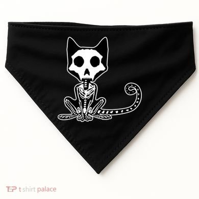 Skeleton X-Ray Cat Day Of The Dead USA-Made Doggie Bandana