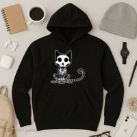 Skeleton X-Ray Cat Day Of The Dead Hoodie thumb 3