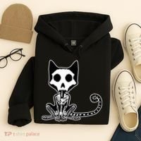Skeleton X-Ray Cat Day Of The Dead Hoodie thumb 4
