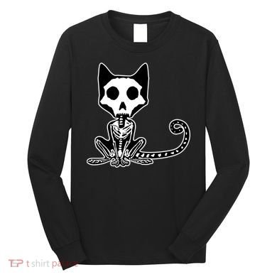 Skeleton X-Ray Cat Day Of The Dead Long Sleeve Shirt