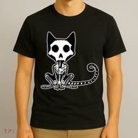 Skeleton X-Ray Cat Day Of The Dead T-Shirt thumb 3