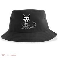Skeleton X-Ray Cat Day Of The Dead Sustainable Bucket Hat thumb 0