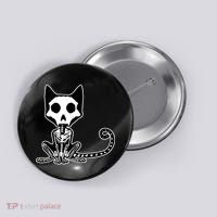 Skeleton X-Ray Cat Day Of The Dead Button thumb 0