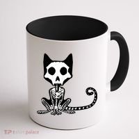 Skeleton X-Ray Cat Day Of The Dead Coffee Mug thumb 1